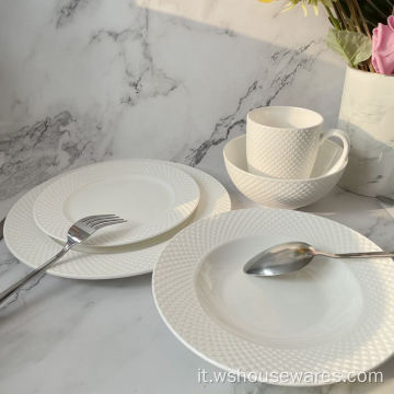 Set di cena ceramica personalizzata set glassa stoviglie in gres